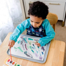 Load image into Gallery viewer, Snap & Go Easy-Wear Long Sleeve Bib - Aqua Pirates 12-24M