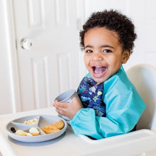 Load image into Gallery viewer, Snap & Go Easy-Wear Long Sleeve Bib - Aqua Pirates 12-24M