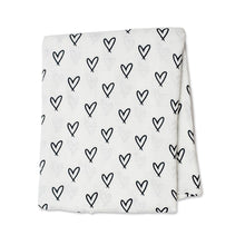Load image into Gallery viewer, Lulujo - Swaddle Blanket Bamboo Cotton - Hearts