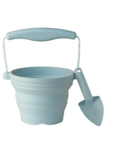 Load image into Gallery viewer, Scrunch Seedling Pot and Trowel - Duck Egg Blue