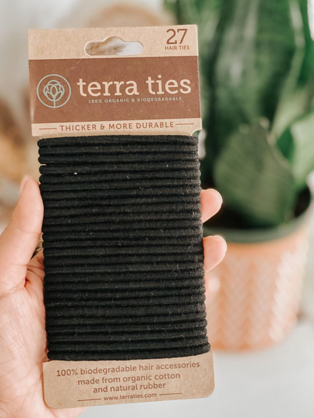 Terra Ties Biodegradable Hair Ties | 27 ties/pack