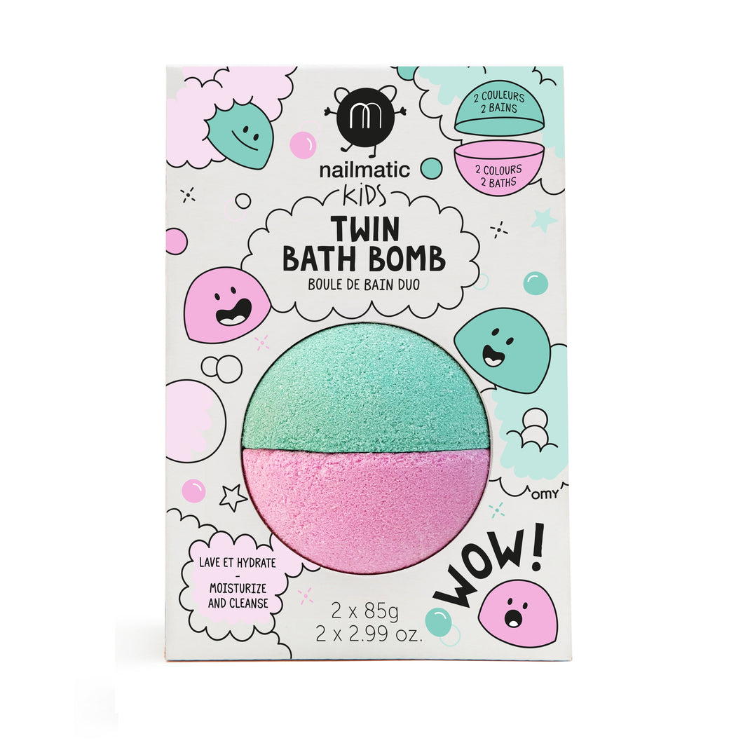Twin Bath Bomb: pink + lagoon