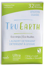 Load image into Gallery viewer, TruEarth Eco-Strips Laundry Detergent | Fragrance-Free - Fragrance-Free | 32 Loads/16 Sheets/pack
