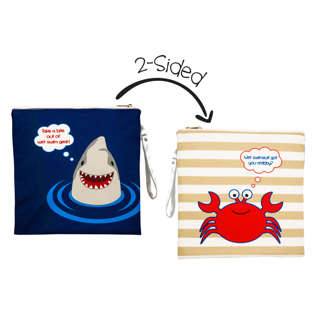 FlapJackKids - Wet Bag - Shark/Crab