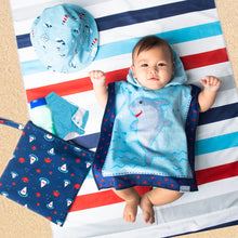 Load image into Gallery viewer, FlapJackKids - Baby Cover-Up - Shark/Crab/Nautical
