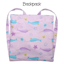 Load image into Gallery viewer, FlapJackKids - Towel Backpack - Narwhal/Starfish
