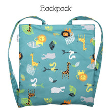 Load image into Gallery viewer, FlapJackKids - Towel Backpack - Green Zoo
