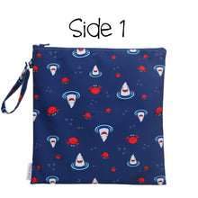 Load image into Gallery viewer, FlapJackKids - Wet Bag - Shark/Crab/Nautical
