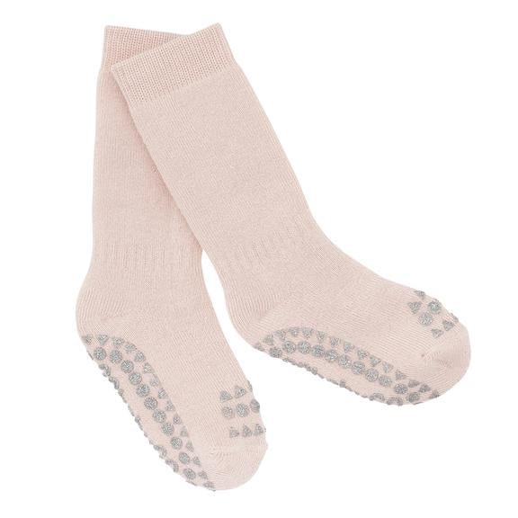 GoBabyGo Non-Slip socks in Bamboo - Soft Pink: 3-4 Years