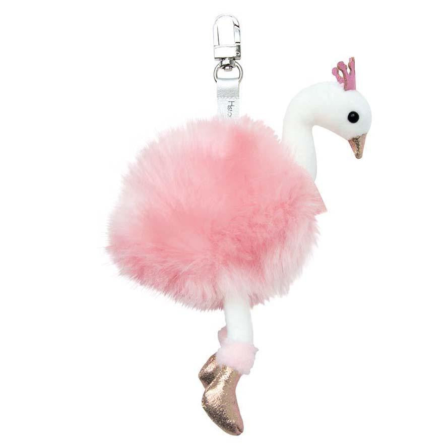 Histoire D'ours Pink Glitter Swan Key Ring