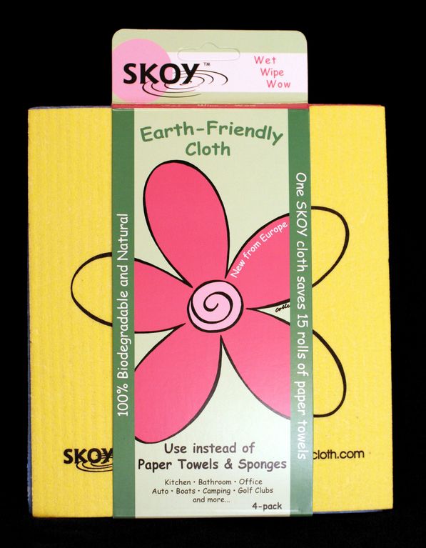 Skoy Reuable Cloths | Flower Print - Multi-color/Black | Set of 4