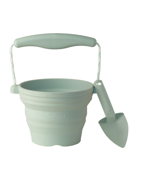 Scrunch Seedling Pot and Trowel - Sage