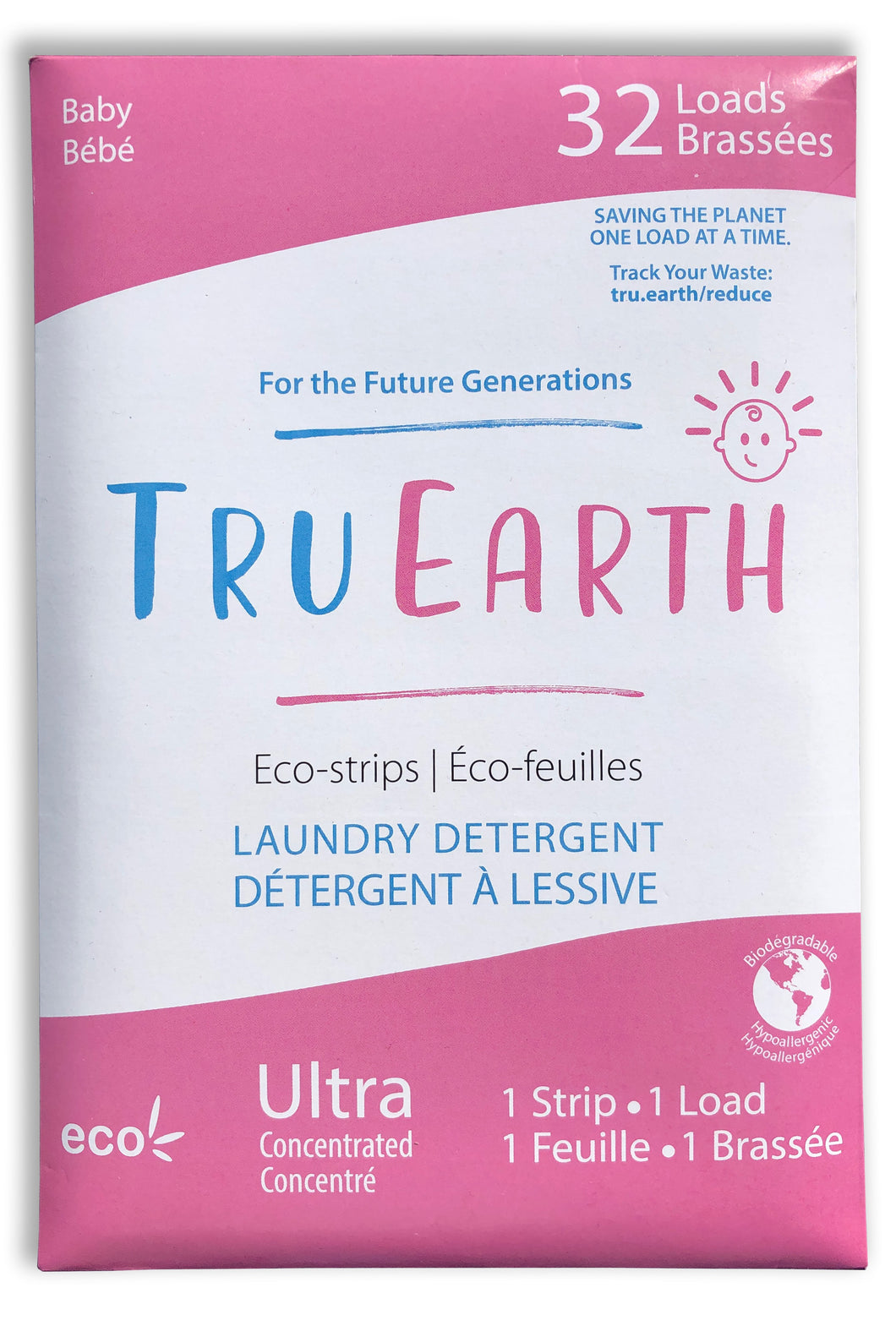 TruEarth Eco-Strips Laundry Detergent | Baby - Baby | 32 Loads/16 Sheets