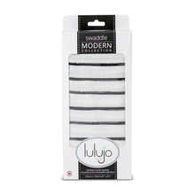 Load image into Gallery viewer, Lulujo - Swaddle Blanket Bamboo Cotton - Black Messy Stripe
