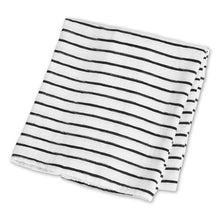 Load image into Gallery viewer, Lulujo - Swaddle Blanket Bamboo Cotton - Black Messy Stripe
