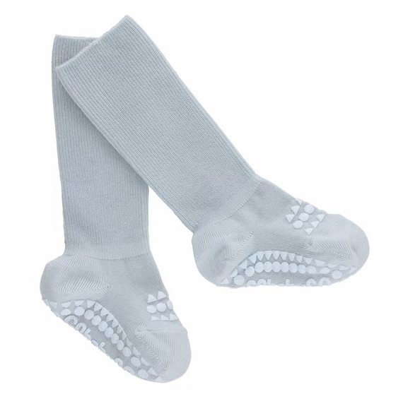 GoBabyGo Non-Slip socks in Bamboo - Sky Blue: 1-2 Years